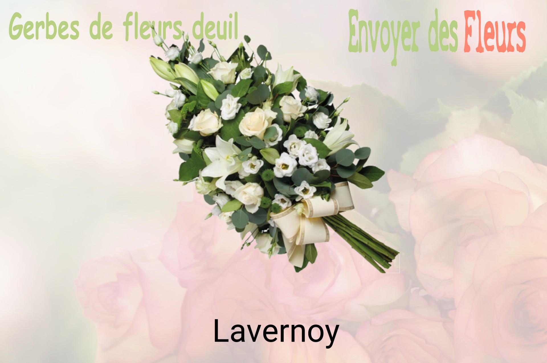 Gerbe de fleurs de deuil livrée à Lavernoy